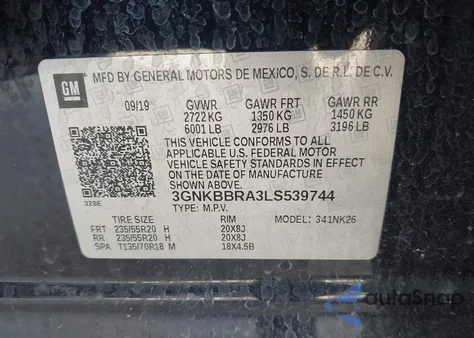 2020 Chevrolet Blazer Fwd 1Lt from USA, damaged, VIN 3GNKBBRA3LS539744